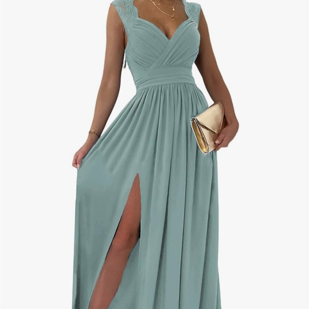 Chic Sleeveless Teal Maxi Dress